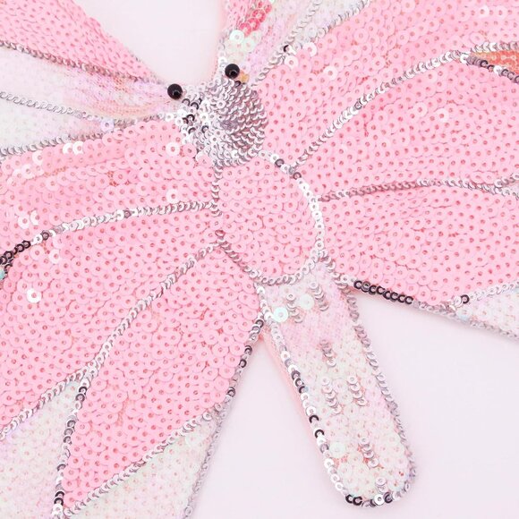 Women's Butterfly Sequin Crop Top Sleeveless V Neck Bandage Party Outfits - Picture 7 of 7